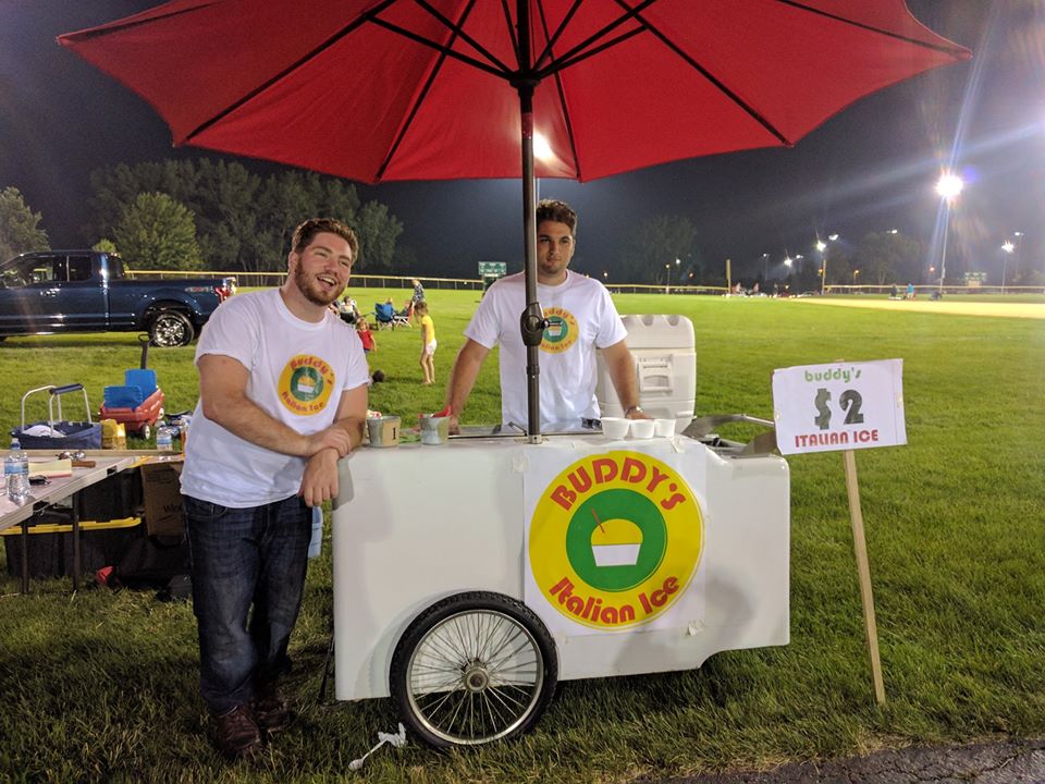 austin and frank battaglia at first major buddy's italian ice event