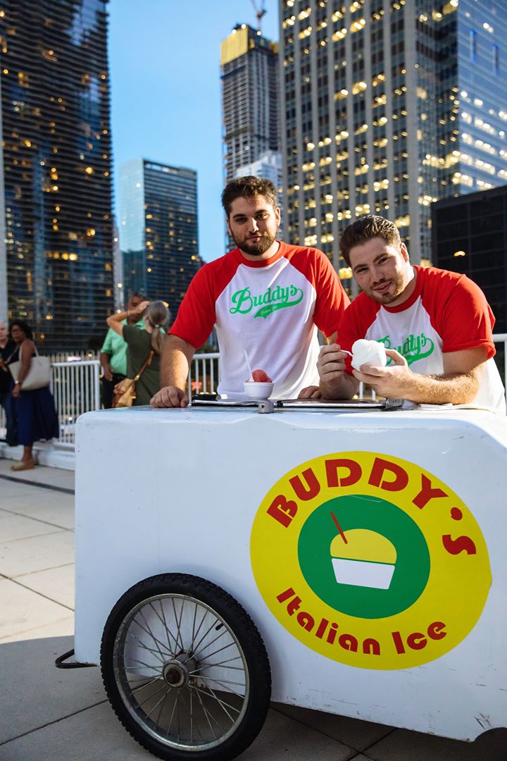 austin and frank battaglia at first major buddy's italian ice event